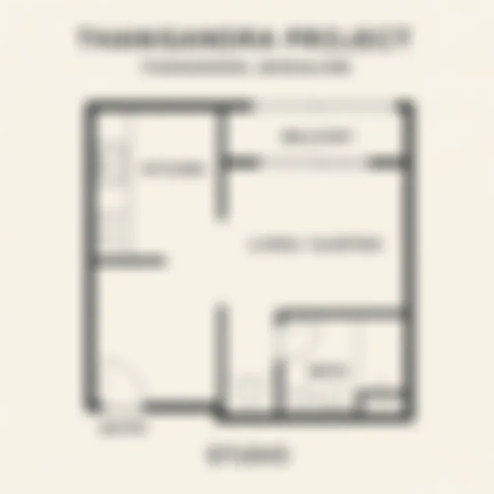 Nikoo Homes 8 1 BHK + Study floor plan layout